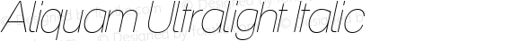 Aliquam Ultralight Italic