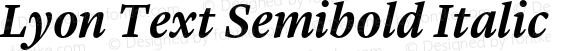 Lyon Text Semibold Italic