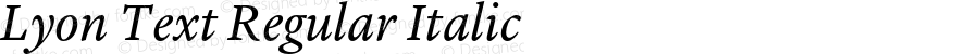 Lyon Text Regular Italic