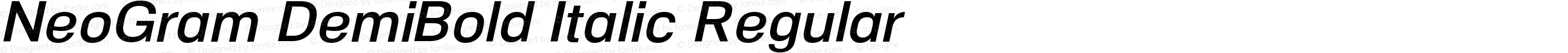 NeoGram DemiBold Italic Regular