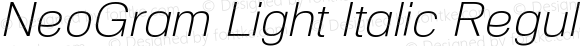 NeoGram Light Italic Regular