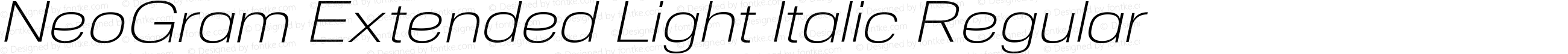 NeoGram Extended Light Italic Regular