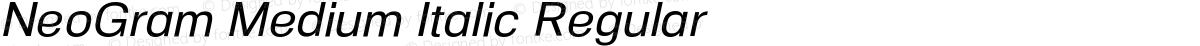 NeoGram Medium Italic Regular