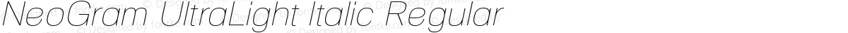 NeoGram UltraLight Italic Regular