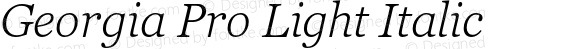 Georgia Pro Light Italic