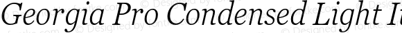 Georgia Pro Condensed Light Italic