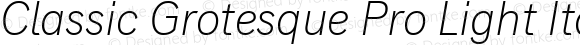 Classic Grotesque Pro Light Italic