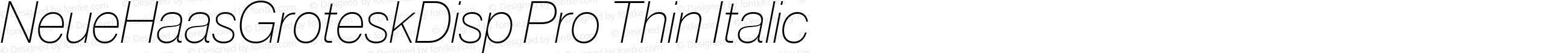 Neue Haas Grotesk Display Pro 26 Thin Italic