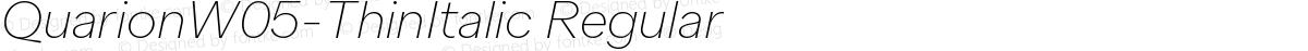 QuarionW05-ThinItalic Regular