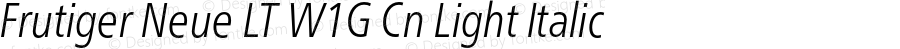 Frutiger Neue LT W1G Cn Light Italic