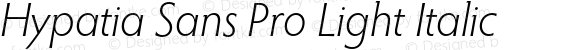 Hypatia Sans Pro Light Italic