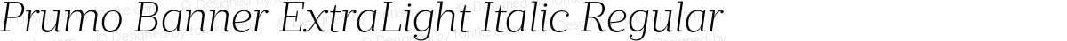 Prumo Banner ExtraLight Italic Regular