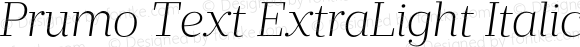 Prumo Text ExtraLight Italic Regular