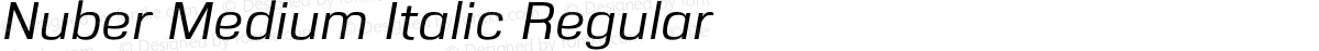 Nuber Medium Italic Regular