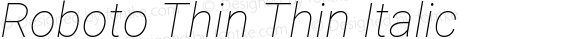 Roboto Thin Thin Italic