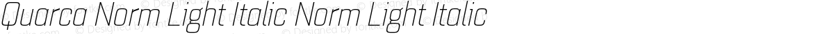 Quarca Norm Light Italic Norm Light Italic