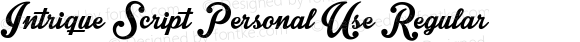 Intrique Script Personal Use Regular