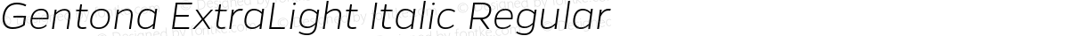 Gentona ExtraLight Italic Regular