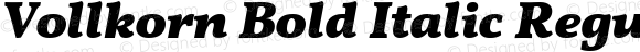 Vollkorn Bold Italic