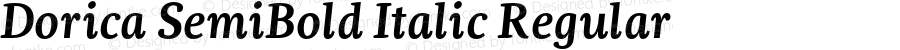 Dorica SemiBold Italic Regular