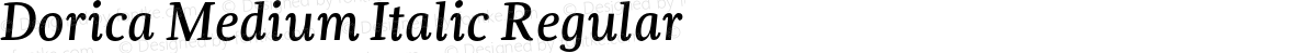 Dorica Medium Italic Regular