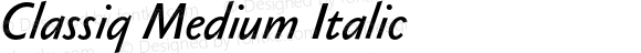Classiq Medium Italic