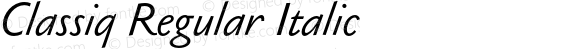 Classiq Regular Italic