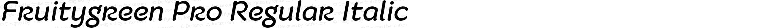 Fruitygreen Pro Regular Italic