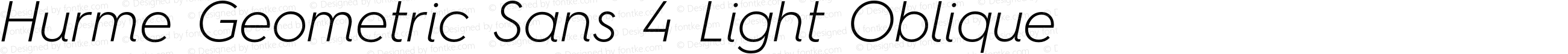 Hurme Geometric Sans 4 Light Oblique