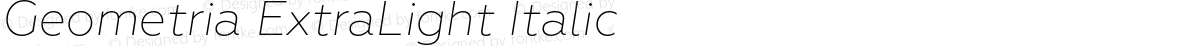 Geometria ExtraLight Italic