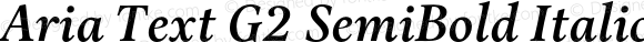 Aria Text G2 SemiBold Italic