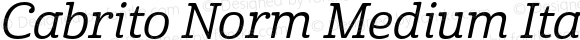 Cabrito Norm Medium Italic Norm Medium Italic