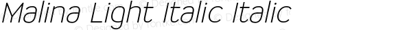 Malina Light Italic Italic