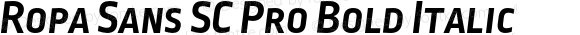 Ropa Sans SC Pro Bold Italic