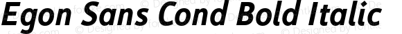 Egon Sans Cond Bold Italic