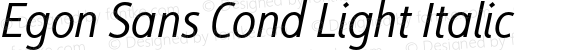 Egon Sans Cond Light Italic