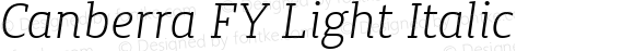 Canberra FY Light Italic