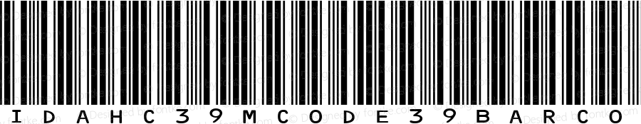 IDAHC39M Code 39 Barcode Regular IDAutomation.com 2014. Free to use for nonprofit or educational use and by organizations with less than 500K USD annual revenue.