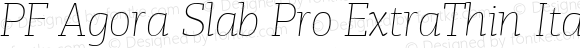 PF Agora Slab Pro ExtraThin Italic