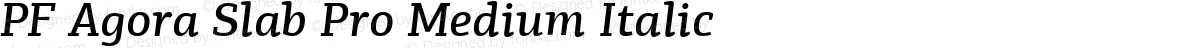 PF Agora Slab Pro Medium Italic