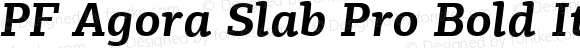 PF Agora Slab Pro Bold Italic