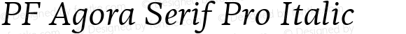 PF Agora Serif Pro Italic
