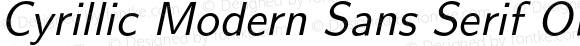 Cyrillic Modern Sans Serif Oblique