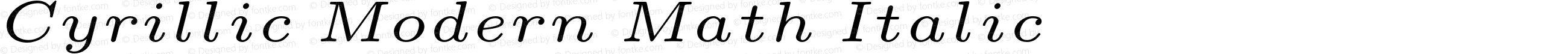 Cyrillic Modern Math Italic