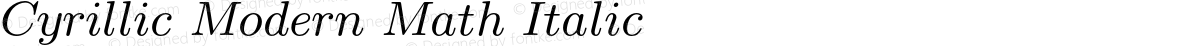 Cyrillic Modern Math Italic