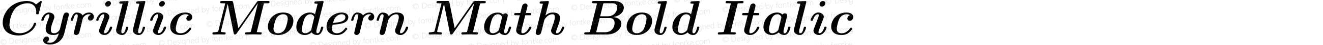 Cyrillic Modern Math Bold Italic