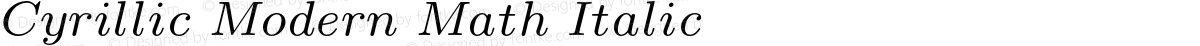 Cyrillic Modern Math Italic