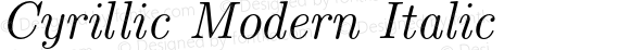 Cyrillic Modern Italic