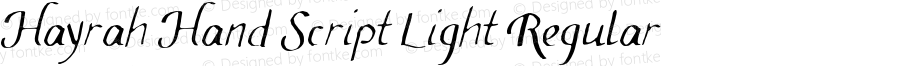 Hayrah Hand Script Light Regular