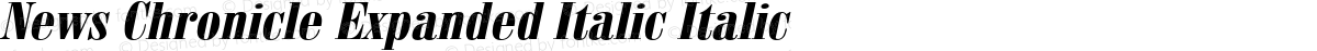 News Chronicle Expanded Italic Italic